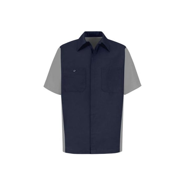Red Kap Men's Crew Shirt Short Sleeve Long-XL Navy/Gray SY20